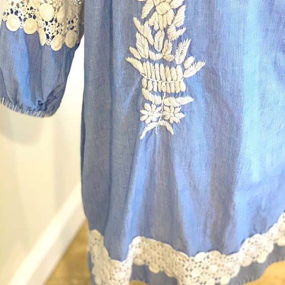 *NWOT* Rose & Rose Foras Embroidered Dress Blue/White - Size M - Picture 5 of 16